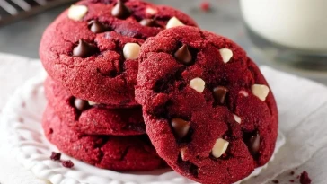 Cookies Chocolat Rouges avec Pépites de Chocolat Blanc