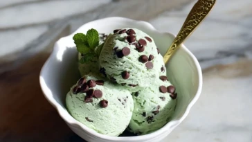 Glace Protéinée à la Menthe et Pépites de Chocolat
