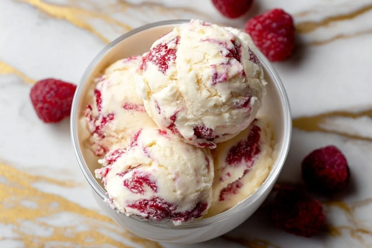 Glace Protéinée Blanchâtre Framboise