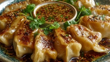 Gyoza Au Four Avec Sauce Aux Cacahuètes