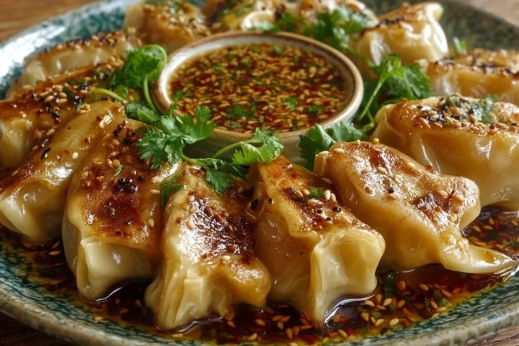 Gyoza Au Four Avec Sauce Aux Cacahuètes