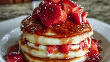 Pancakes Au Fromage Blanc Et Fraises