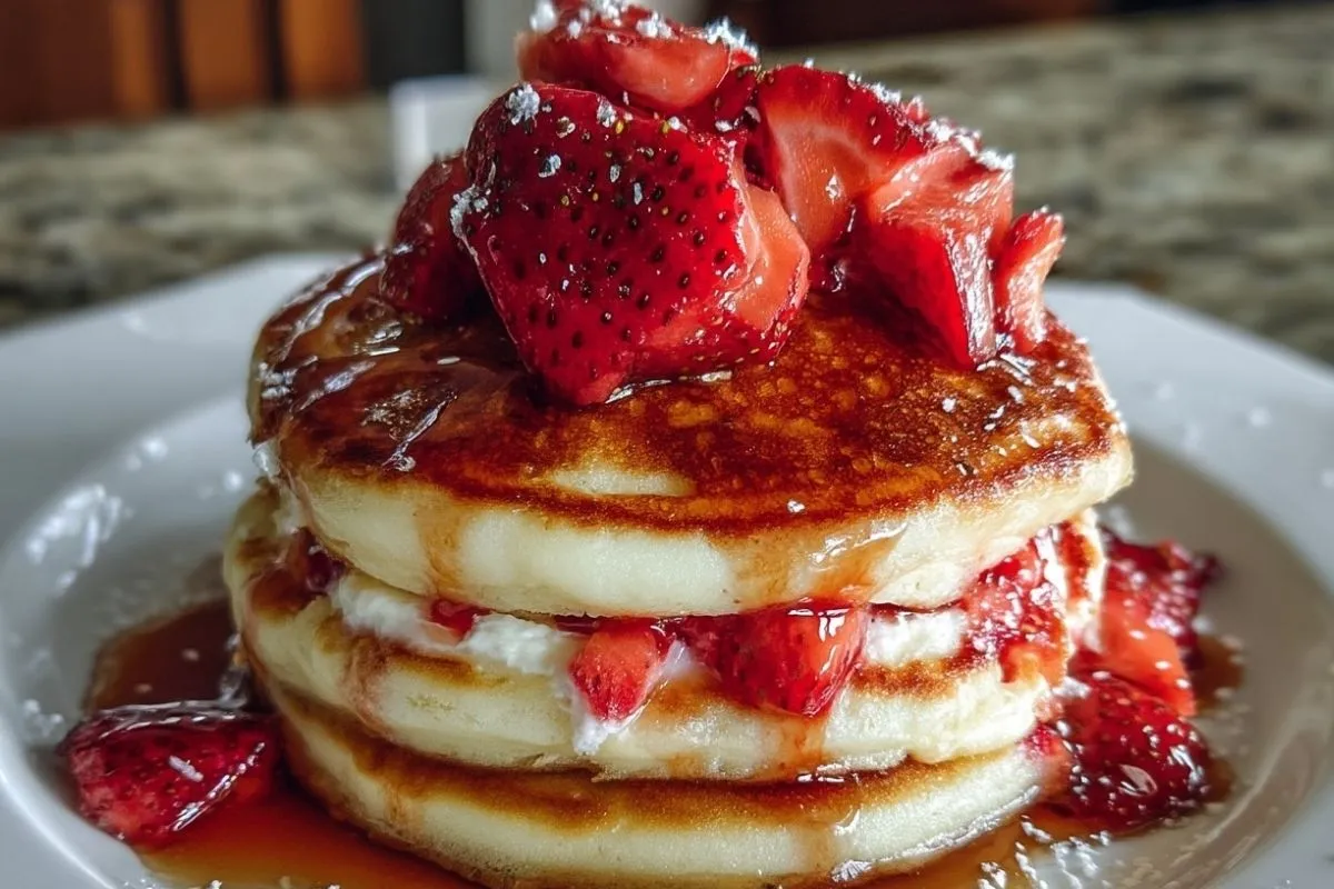 Pancakes Au Fromage Blanc Et Fraises