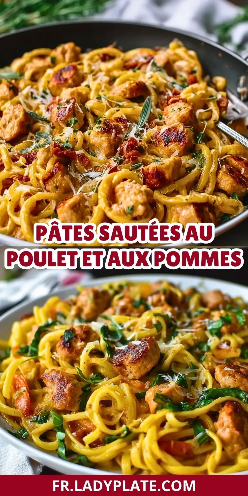 Pâtes Sautées au Poulet et aux Pommes (2)