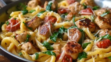 Pâtes Sautées au Poulet et aux Pommes