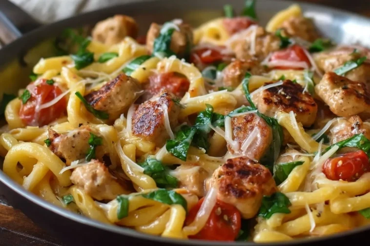 Pâtes Sautées au Poulet et aux Pommes