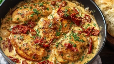 Poulet Crémeux Aux Tomates Séchées Et À LAil