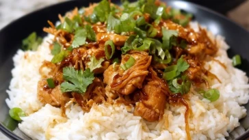 Poulet Miel Ail Avec Riz