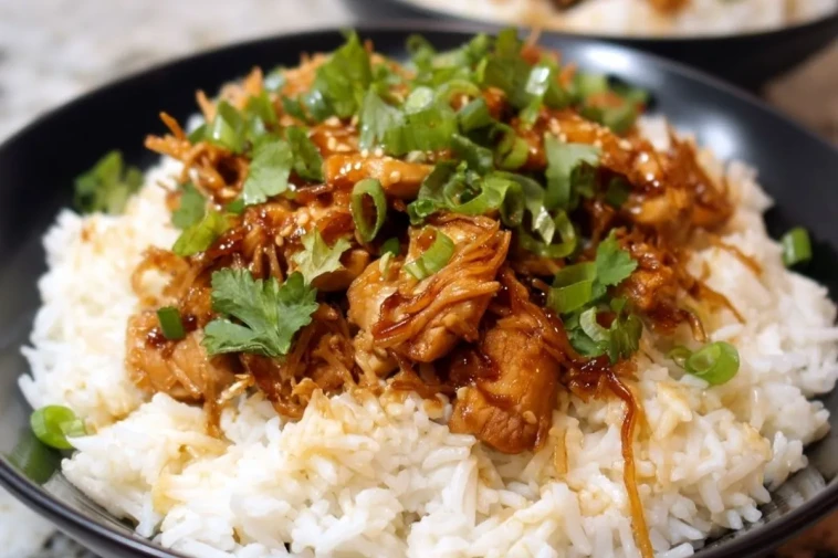 Poulet Miel Ail Avec Riz
