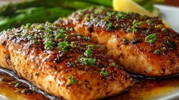 Saumon Au Sirop DErable Cuit Au Four