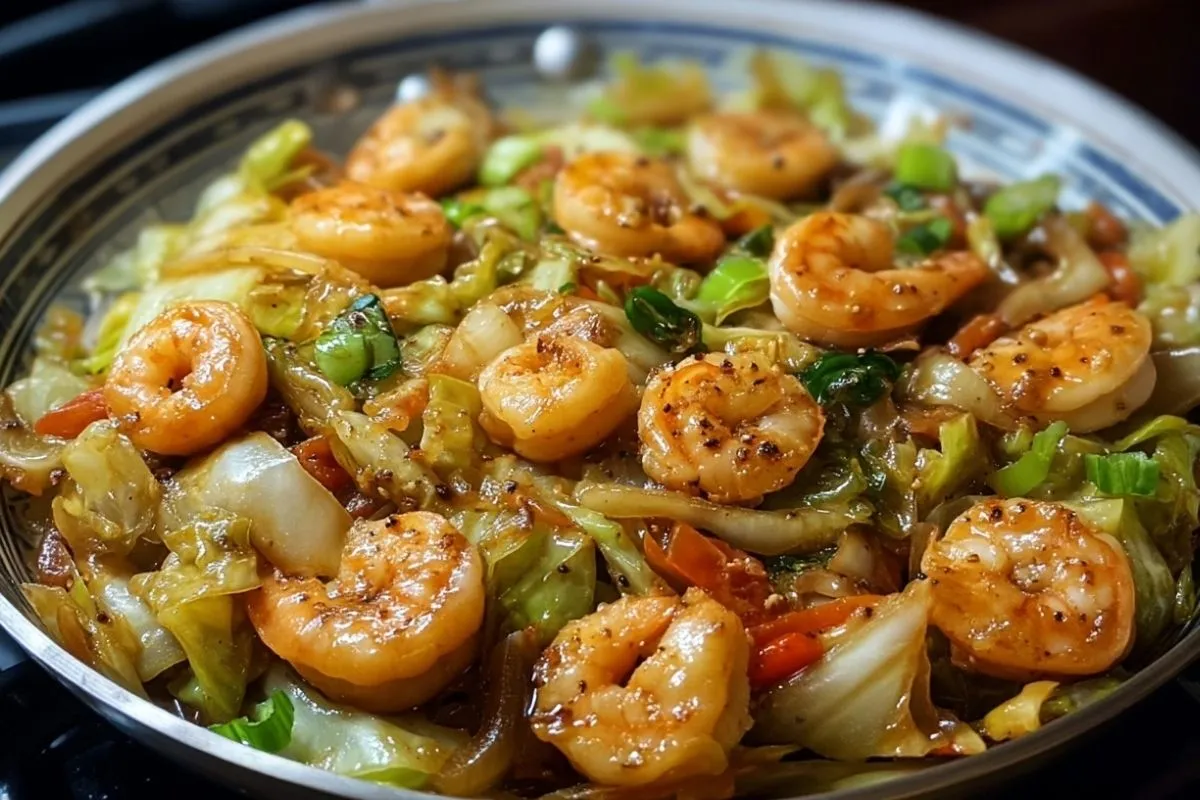 Sauté De Crevettes Asiatiques Au Chou