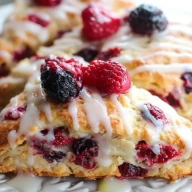 Scones Aux Baies Mélangées Glacés