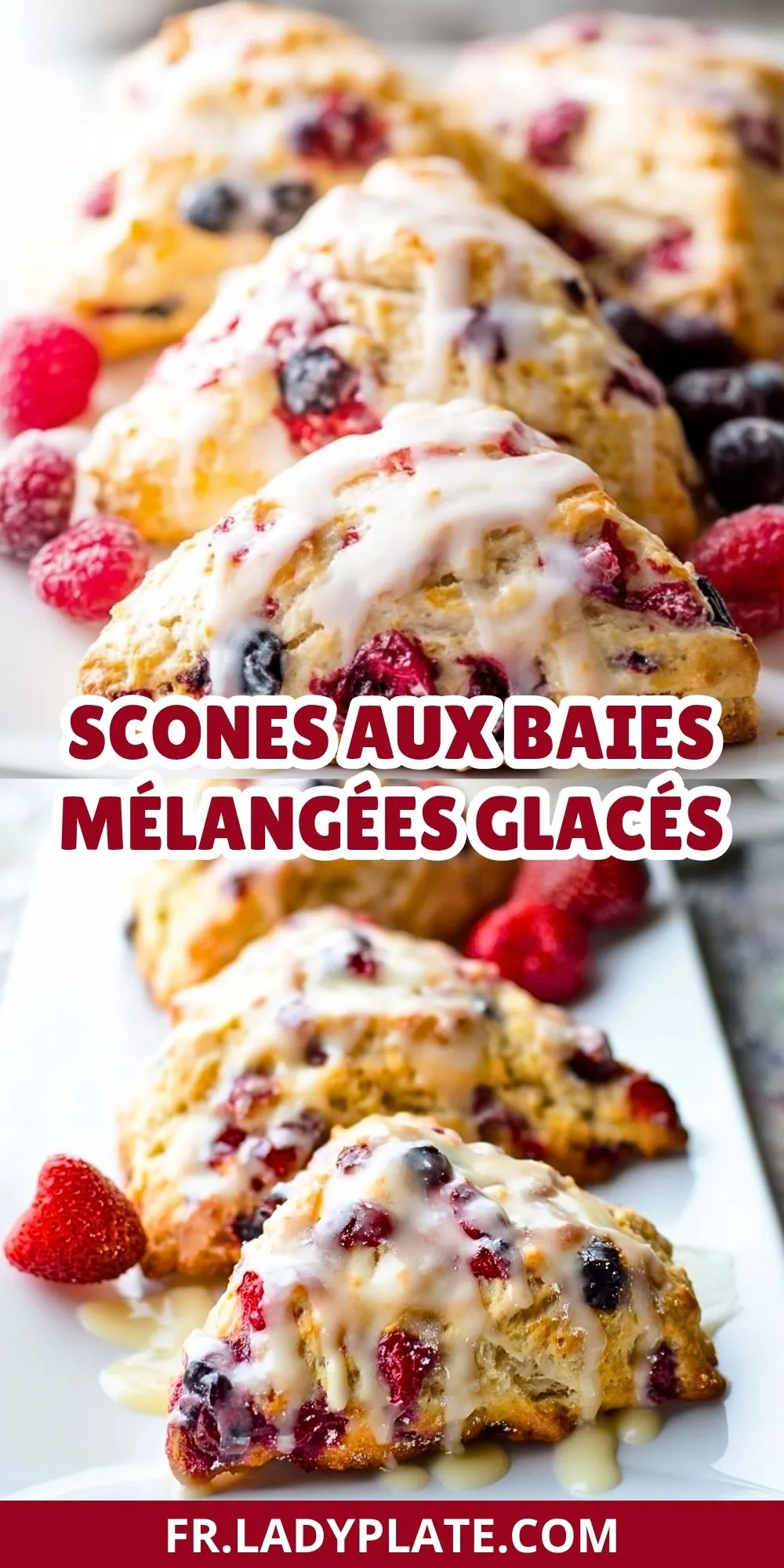 Scones Aux Baies Mélangées Glacés (2)