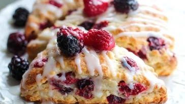 Scones Aux Baies Mélangées Glacés