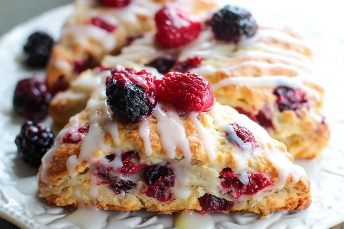 Scones Aux Baies Mélangées Glacés
