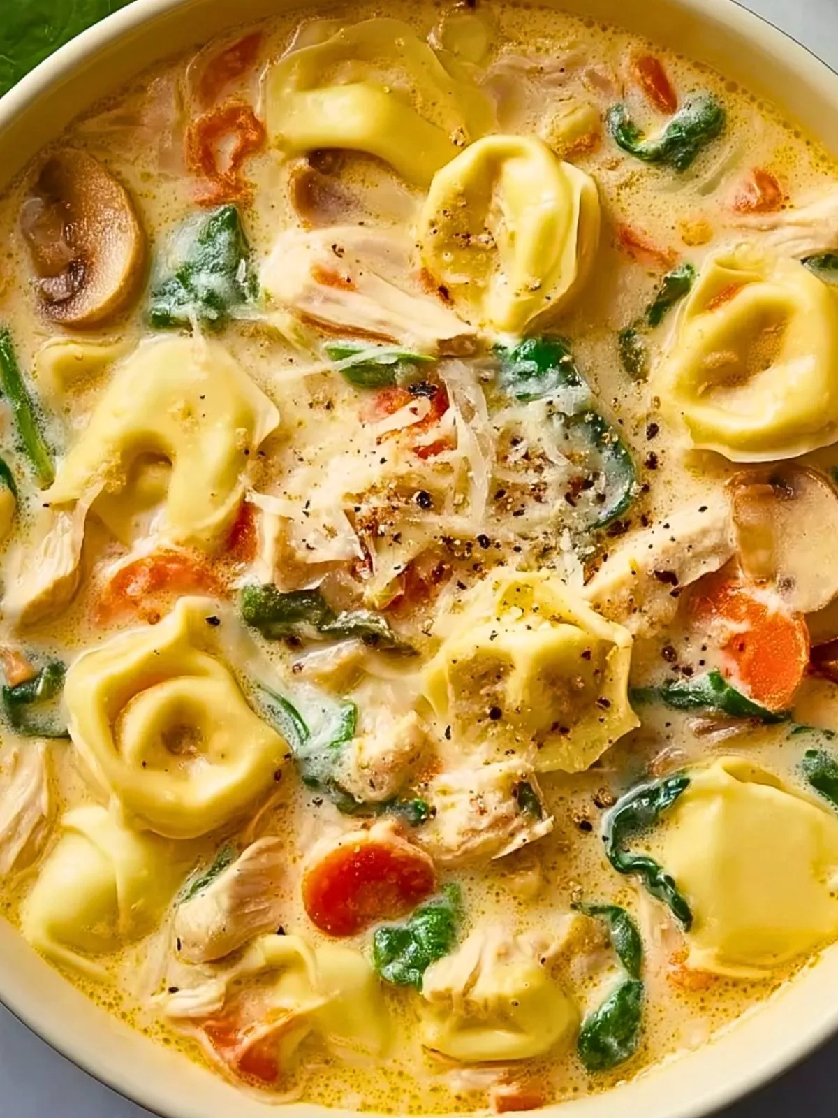 Soupe Crémeuse Aux Tortellinis Et Poulet (1)