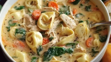Soupe Crémeuse Aux Tortellinis Et Poulet