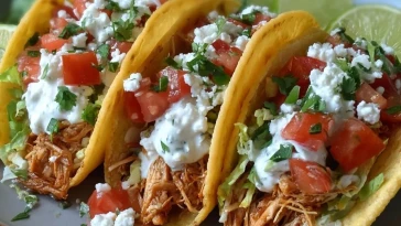 Tacos De Poulet Ranch Marinés À La Mijoteuse